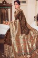 Mehendi Green Jacquard & Silk South Indian Saree with Printed