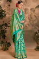 Green Art Silk Weaving Party Wear Saree with Blouse