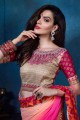 Embroidered with Georgette Saree in Pink