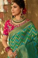 Banarasi raw Silk Weaving Multicolor Saree with Blouse