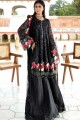 Net Anarkali Suit in Black with dupatta