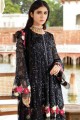 Net Anarkali Suit in Black with dupatta