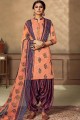 Peach Patiala Suit with Cotton