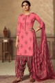 Pink Patiala Salwar Patiala Suit in Cotton