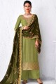 Silk Palazzo Suit with Silk in Pista Green
