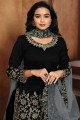 Art Silk Black Patiala Suit in Art Silk