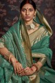 Green Saree with Weaving Silk