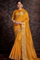 Silk Saree in Yellow with Weaving