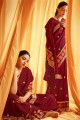 Ravishing Maroon Silk Saree with Embroidered