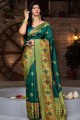 Green Banarasi Saree in Weaving Raw Silk
