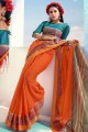 Orange Weaving Cotton Saree