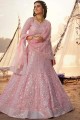 Contemporary Light pink Silk Party Wear Lehenga Choli