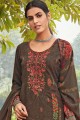 Dark Brown Palazzo Suit with Crepe