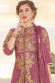 Chanderi Churidar Suit in Purple