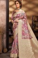 Old Rose  South Indian Saree in Silk with Printed