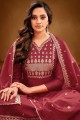 Cotton Maroon Palazzo Suit with dupatta
