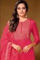 Cotton Palazzo Suit in Pink with dupatta