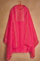 Cotton Palazzo Suit in Pink with dupatta