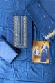 Blue Cotton Palazzo Suit with dupatta