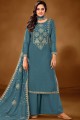 Sky Blue Cotton Palazzo Pant Palazzo Suit with Cotton