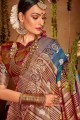 Blue Cotton Weaving South Indian Saree with Blouse