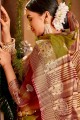 Green South Indian Saree in Weaving Cotton