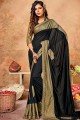 Lycra Saree with Printed in Black