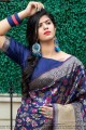 Blue Silk Weaving South Indian Saree with Blouse