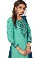 Sea Green Cotton Patiala Suit with Cotton