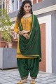 Yellow Cotton Patiala Suit with dupatta