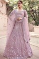Elegant Lilac Soft net Wedding Lehenga Choli