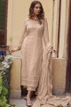 Beige Palazzo Pant Palazzo Suit in Silk with Cotton