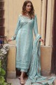 Blue Palazzo Suit with Georgette