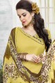 Cotton Yellow Patiala Suit in Printed