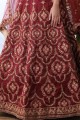Embroidered Lehenga Choli in Maroon Art Silk