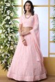 Baby Pink Lehenga Choli in Georgette with Embroidery