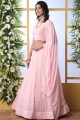 Baby Pink Lehenga Choli in Georgette with Embroidery