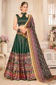 Digital print Wedding Lehenga Choli in Multicolor Silk