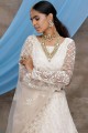 Lehenga Choli in White Net with Embroidery with White Dupatta