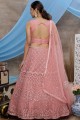 Dusty Pink Embroidered Lehenga Choli in Net
