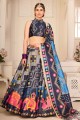 Multicolor Silk  Wedding Lehenga Choli in Digital print
