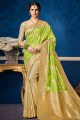 Latest Banarasi raw silk in Green Saree