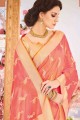 Pink Banarasi raw silk Saree with