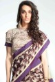 Printed Handloom silk Saree in Purple
