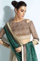 Printed Handloom silk Green Saree with Blouse