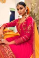 Stone with moti Pink  Georgette and satin Eid Sharara Suit