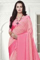 Georgette Saree in Pink with Printed