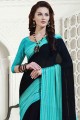 Georgette Saree in Black with Printed