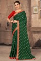 Saree Silk  in Green with Lace