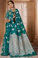 Banarasi raw silk Green in Designer Saree